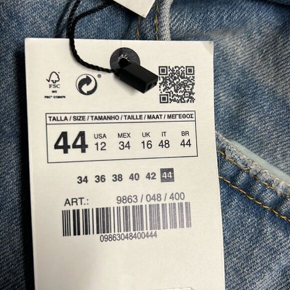 ZARA | Blue | ZW THE DISTRESSED CIGARETTE RELAXED JEANS - Picture 11 of 11